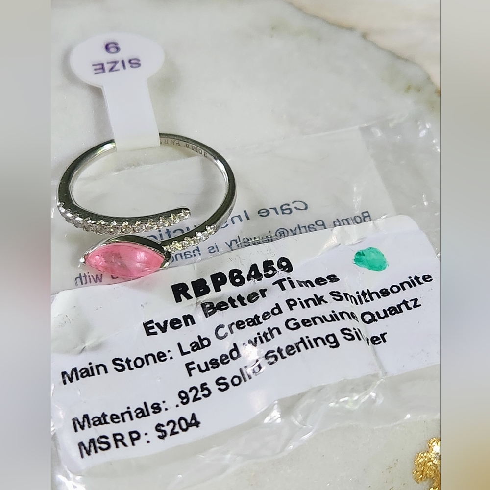 NWT BP 'Even Better Times' Smithsonite Genuine Quartz Sterling Silver Ring - 9 - Picture 3 of 11